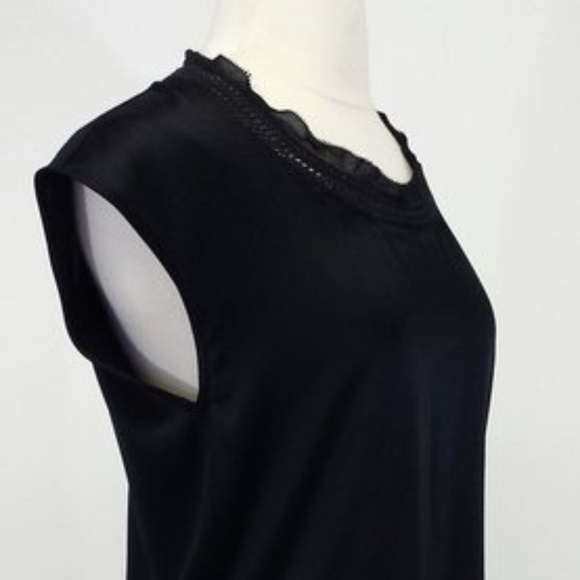 Theory W/Chain Black Silk Shift Dress - Picture 2 of 8
